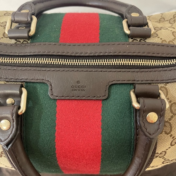 Gucci Boston Beige and Brown Monogram Duffel Bag - Picture 2 of 16